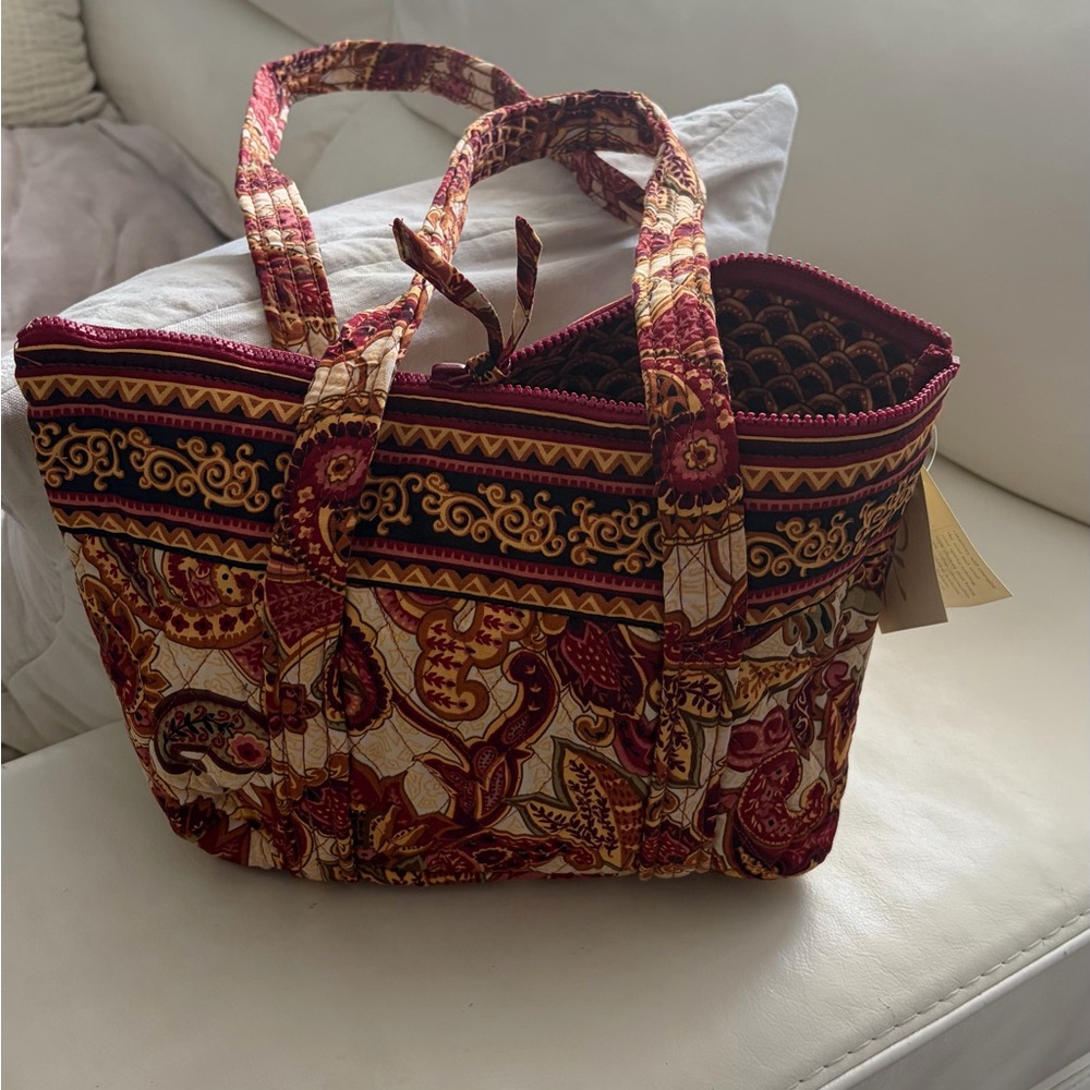 Quilted Paisley Tote Bag in Warm Multi
